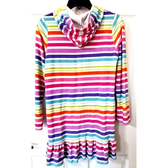 Lands' End Multicolor Striped Girl's L Hoodie Zip Front Robe Cover-Up - Picture 3 of 9